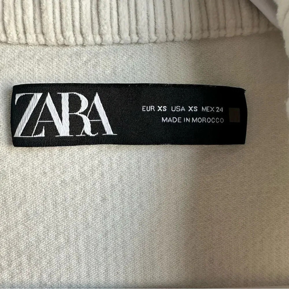 ZARA Button Front Long‎ Sleeve Corduroy Shacket White XS Blogger Favorite - Picture 3 of 4